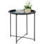 Round Metal Folding End Table, Portable Tray Side Table for Living Room, Bedroom, Patio