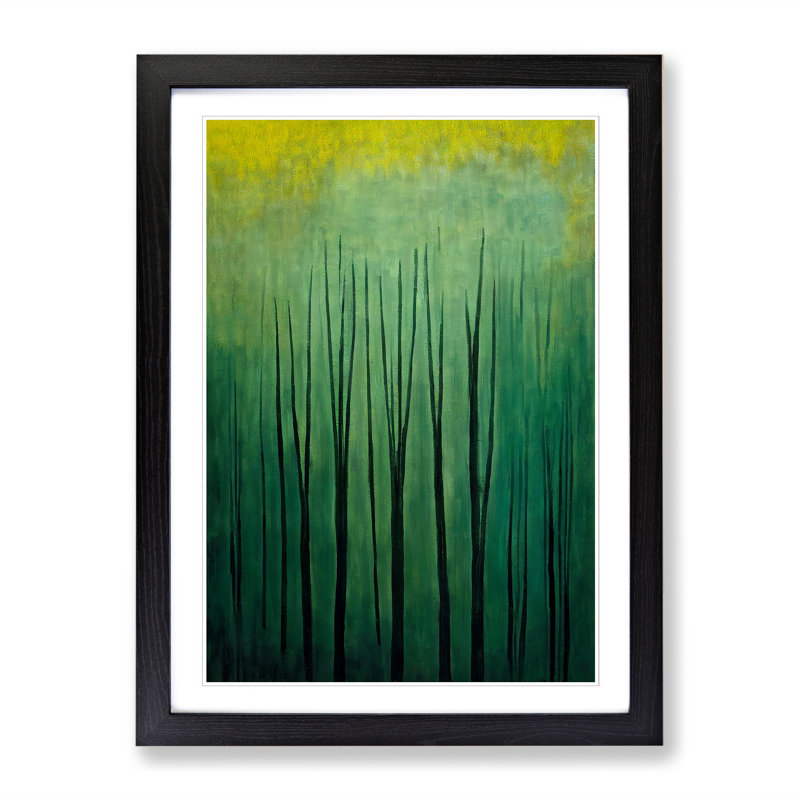 Meaux Japanese Forest Abstract - Picture Frame Print, 64cm H x 46cm W x 2cm D, Black