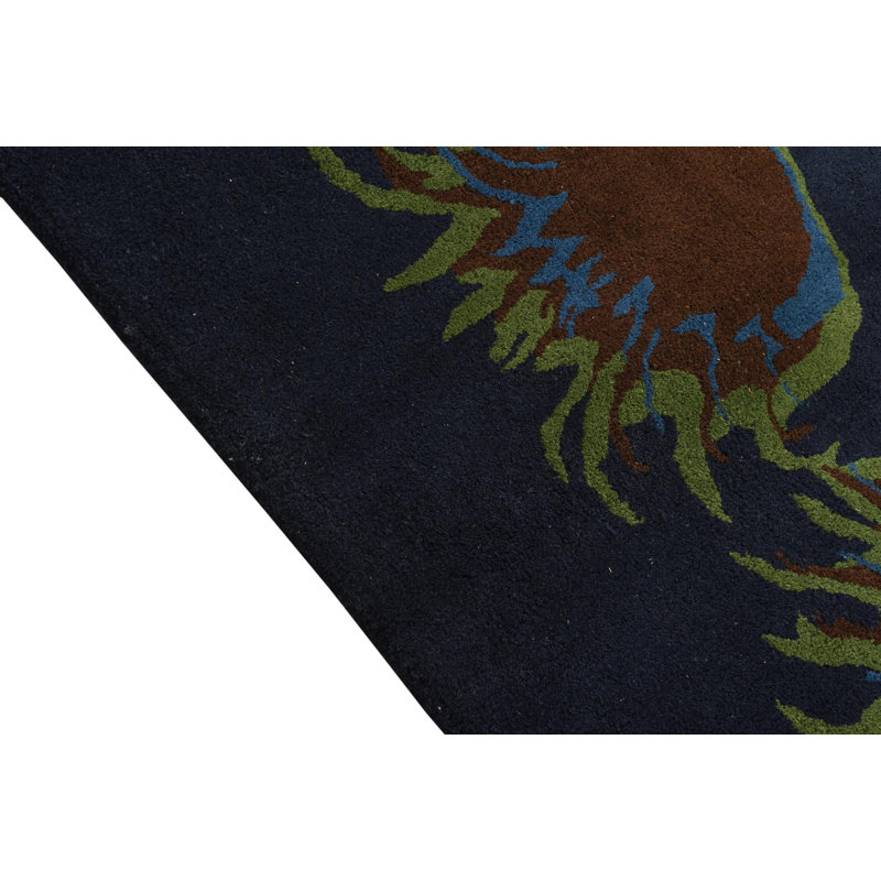 Tapis carré bleu marine Otto