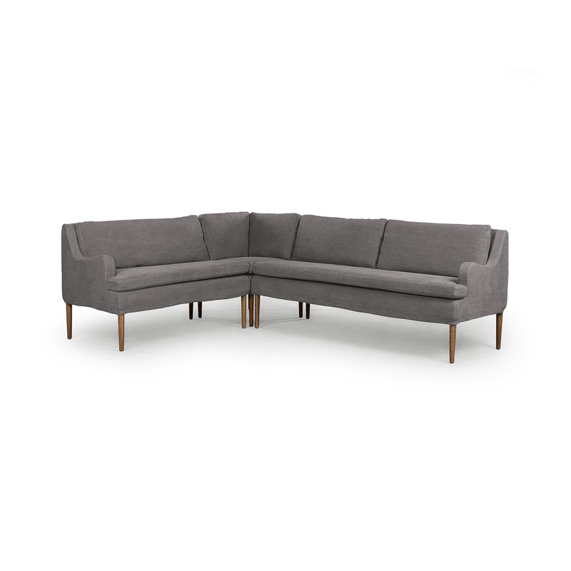 Aurelia Modular 3-Piece Slipcover Sectional, Broadway Coffee Linen, Left Hand Facing, 34.5" H x 99" W x 76" D