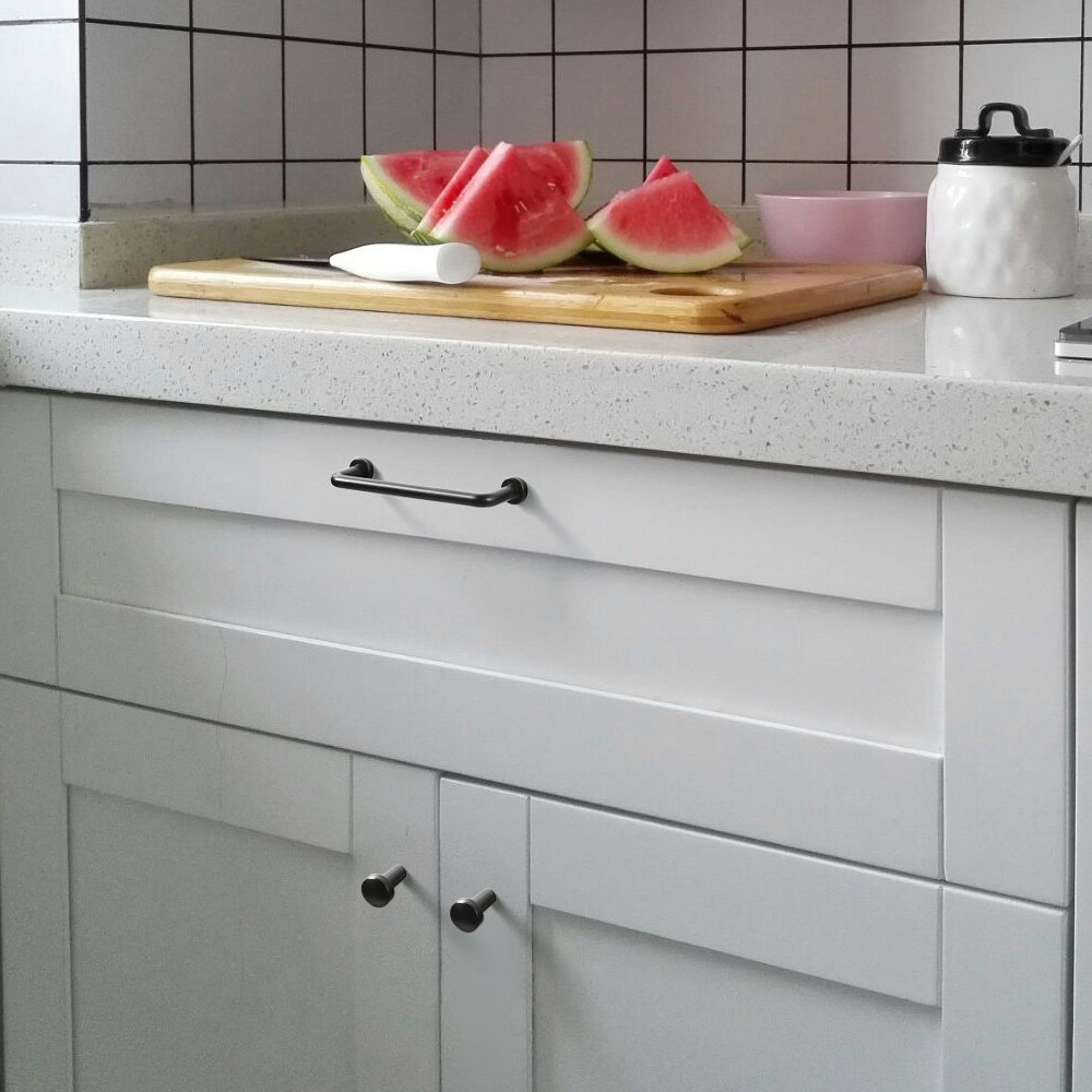 Small Round Cabinet Knob, Matte Black