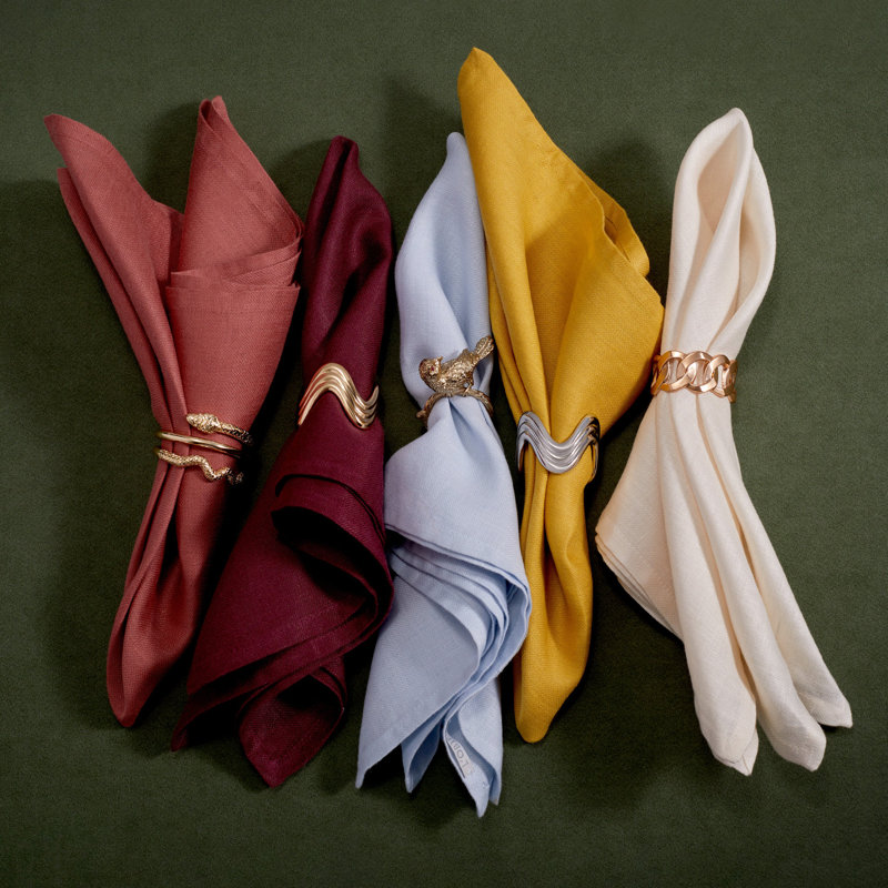 Ripple Napkin Rings, Platinum