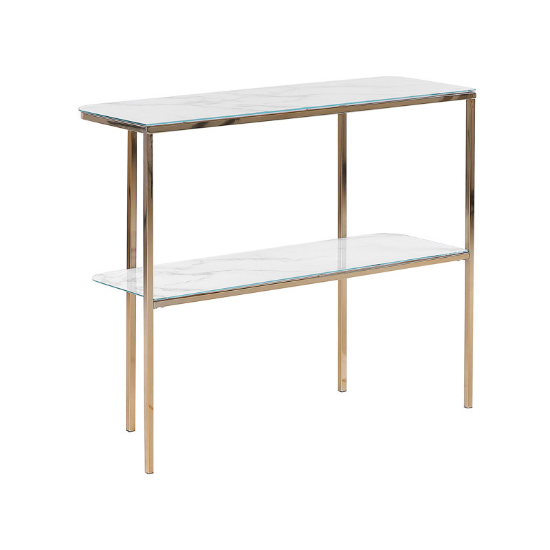 Rachida 100cm Glass Top Console Table, Gold