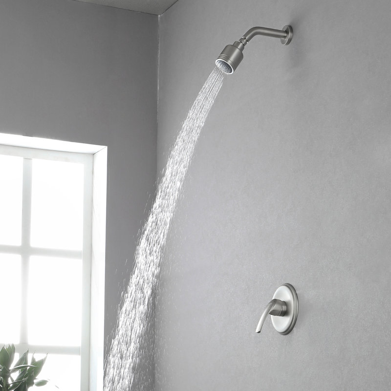 Complete Shower System with Rough in-Valve, Brushed Nickel