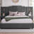 Cocoon Queen Size Upholstered Bed Frame with Velvet Headboard, Vertical Stripe & Button Design, Integrated Bedside Table & Adjustable Lamps, Modern Platform Bed - No Box Spring Needed-2004288350-2003282944