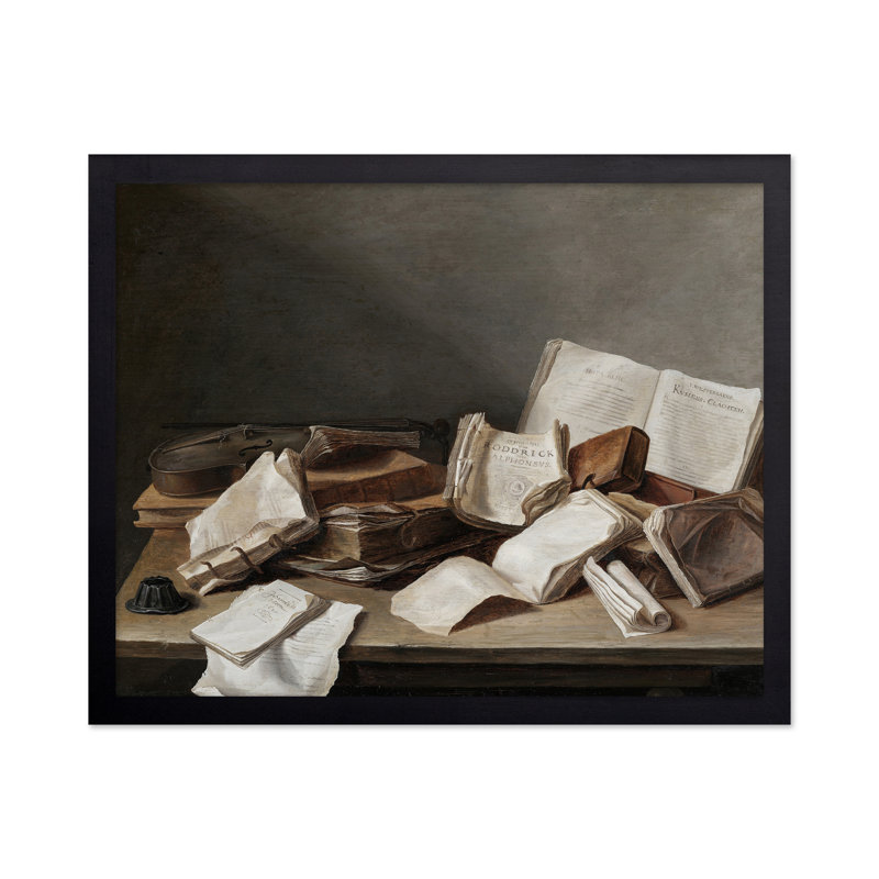 Nature morte avec des livres, Sans cadre, Affiche, H 11 po x l 14 po