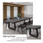 Table de conférence 78,74 "en bois massif noir minimaliste
