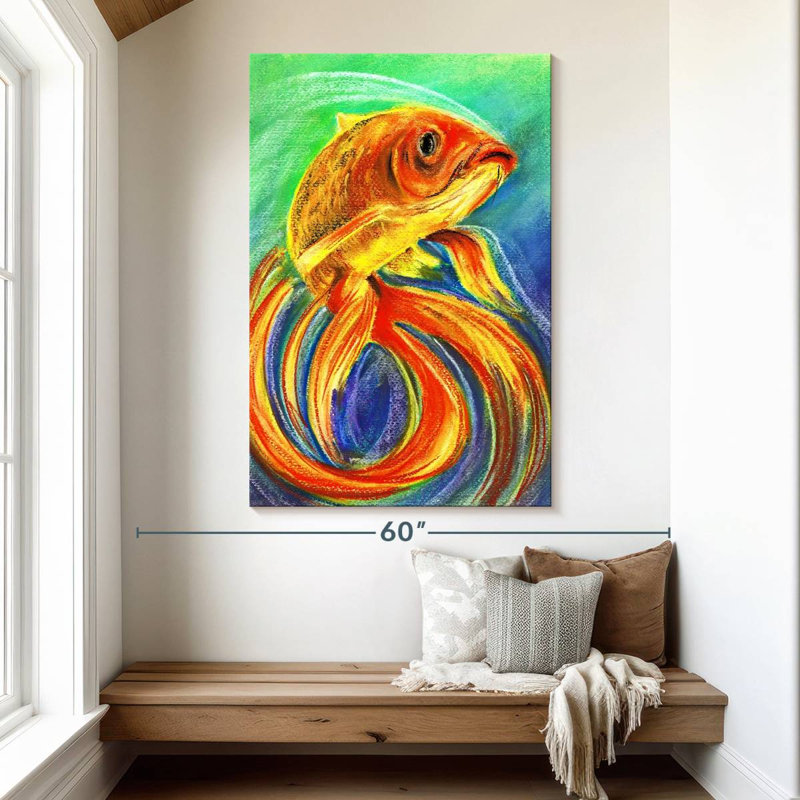 Brampt Gold Betta Fish, 51" H x 34" W