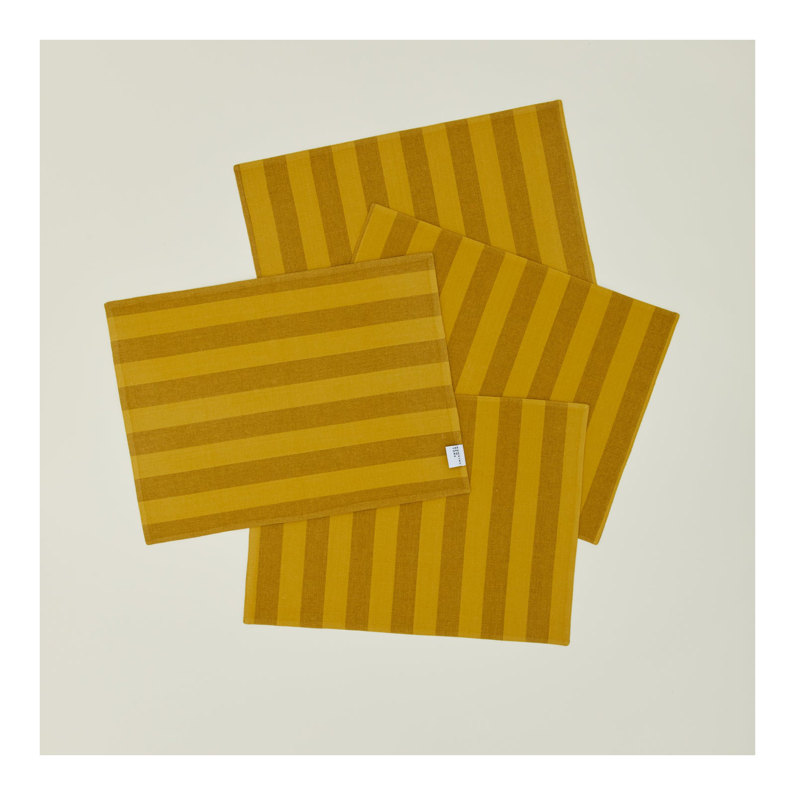 Essential Striped Placemat - Set Of 4, Mustard/Bronze