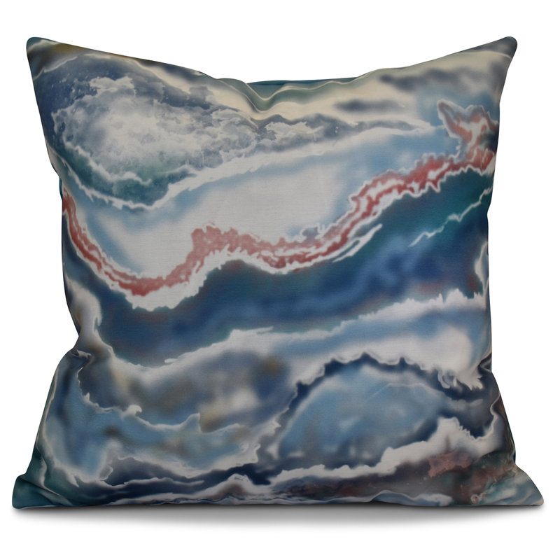 HH Revival Abstract Reversible Throw Pillow, Blue