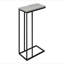 Table d'appoint, en forme de C, bout, côté, collation, salon, chambre à coucher, stratifié gris, métal noir, contemporain, moderne-1094765811