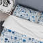 Ensemble de housse de couette géométrique bleu et blanc Cobalt-243701549