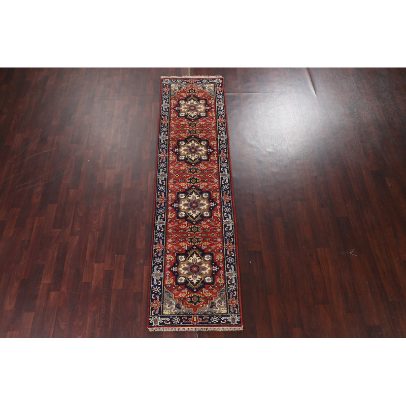 Tapis de couloir rouge Heriz Serapi