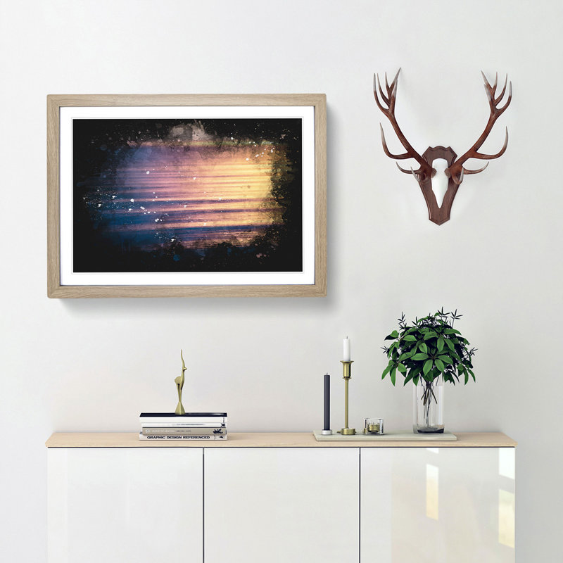 Calming Ocean - Framed Print, 33cm H x 45cm W x 2cm D, Oak Framed