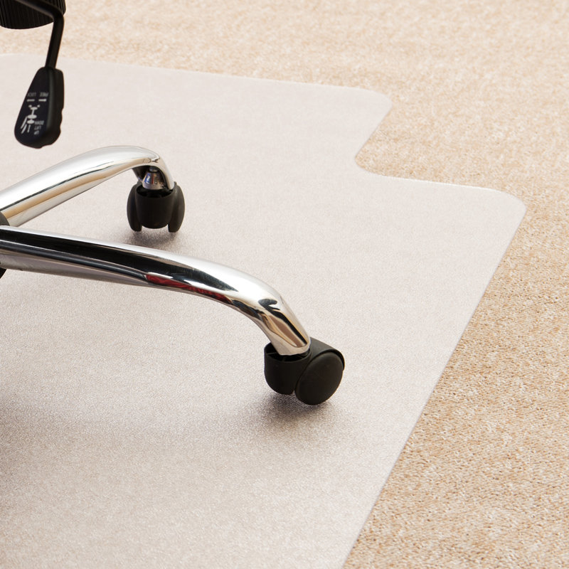 Clear Textured Polymer Ergonomic Chair Mat for Carpets
