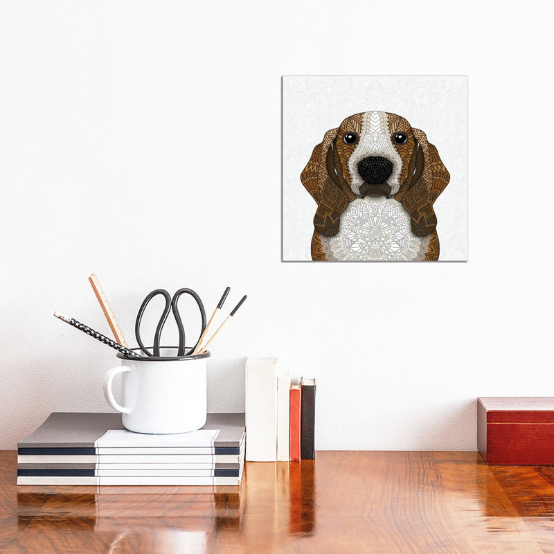 Basset Hound by Angelika Parker - Wrapped Canvas Print, 30.48cm H x 30.48cm W