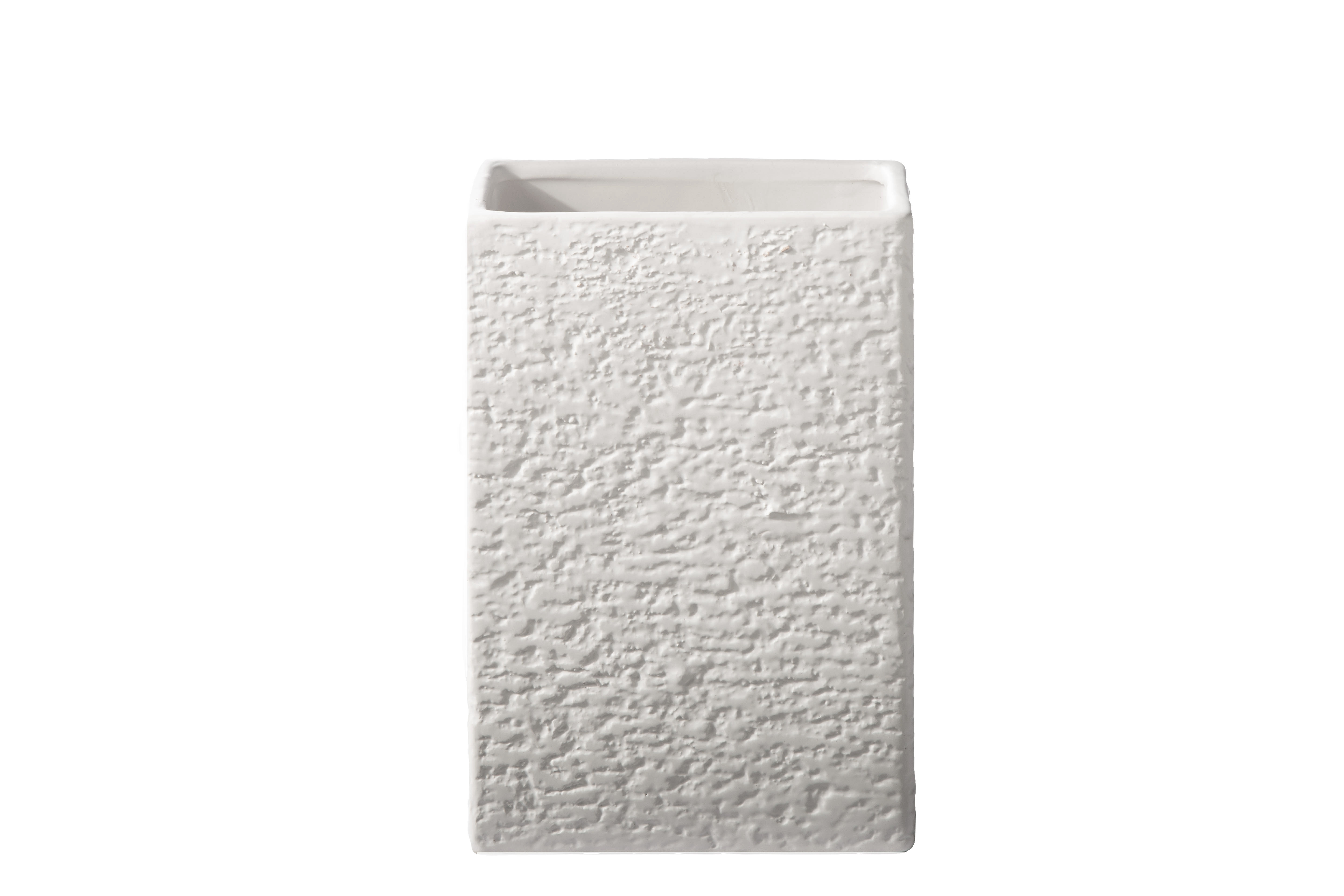 Latitude Run® Ceramic Rectangle Vase With Ridge Design Body LG Matte ...