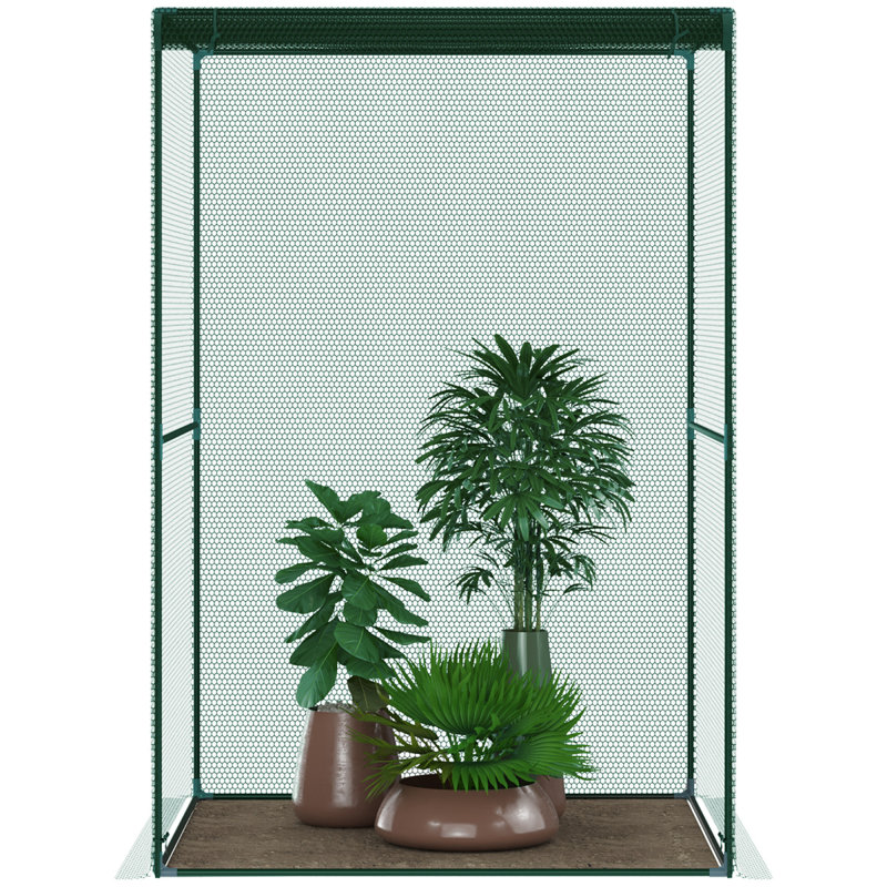 Tente de protection des plantes avec portes à fermeture à glissière pour jardin potager, cour arrière, vert Outsunny 4 'X 4'