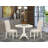 3 Piece Dining Room Furniture Set Contains a Round Dining Table with Dropleaf and 2 Light Sable Linen Fabric Upholstered Chairs, 42x42 Inch, Black-1244418069-1244418074-1341341255