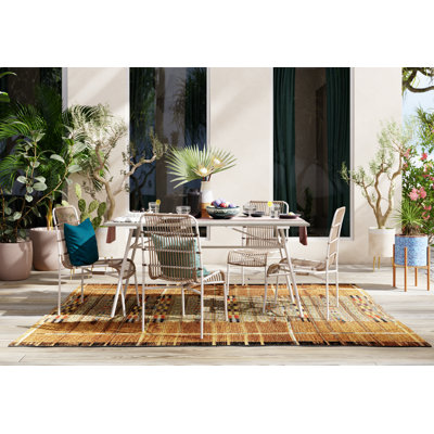 Augustus Machine Woven Striped Area Rug