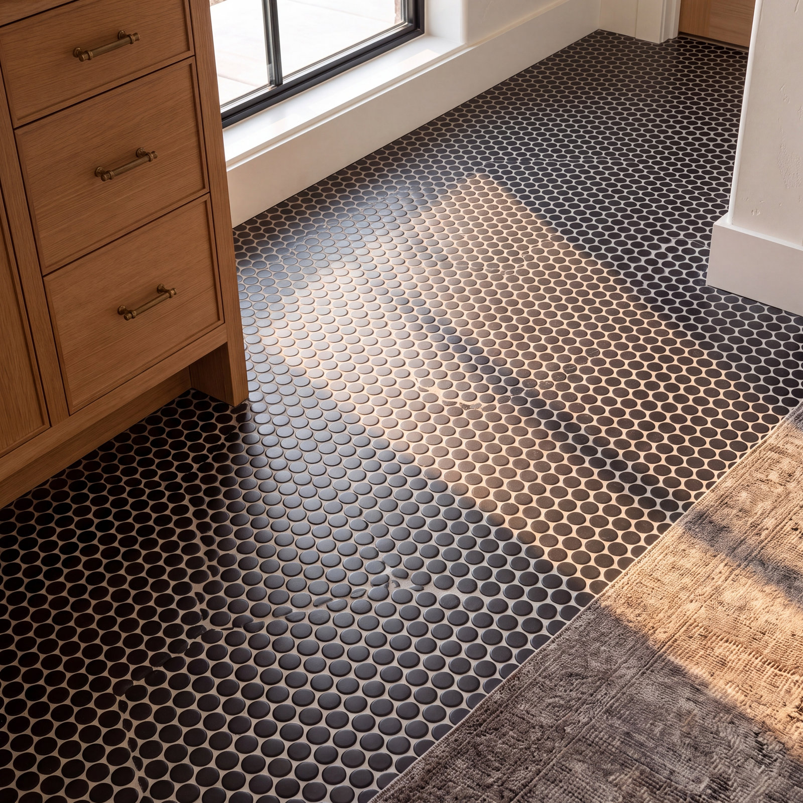 Metro Mosaics 1" Mosaic Tile, Black, Matte
