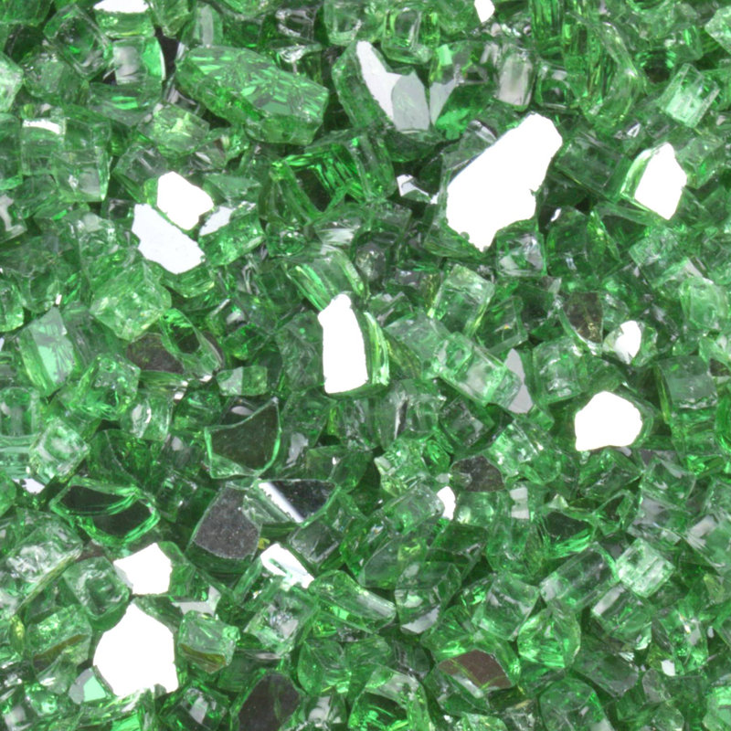 Terrestrial Green Reflective Tempered Fire Glass 1/2", 10 lb. Jar