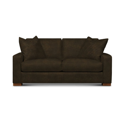 Causeuse à accoudoirs carrés en cuir véritable 72 po Urban Cowboy