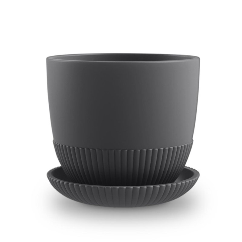 Emaliya Pot Planter, Grey, 20.1 cm H x 15.2 cm W x 15.2 cm D