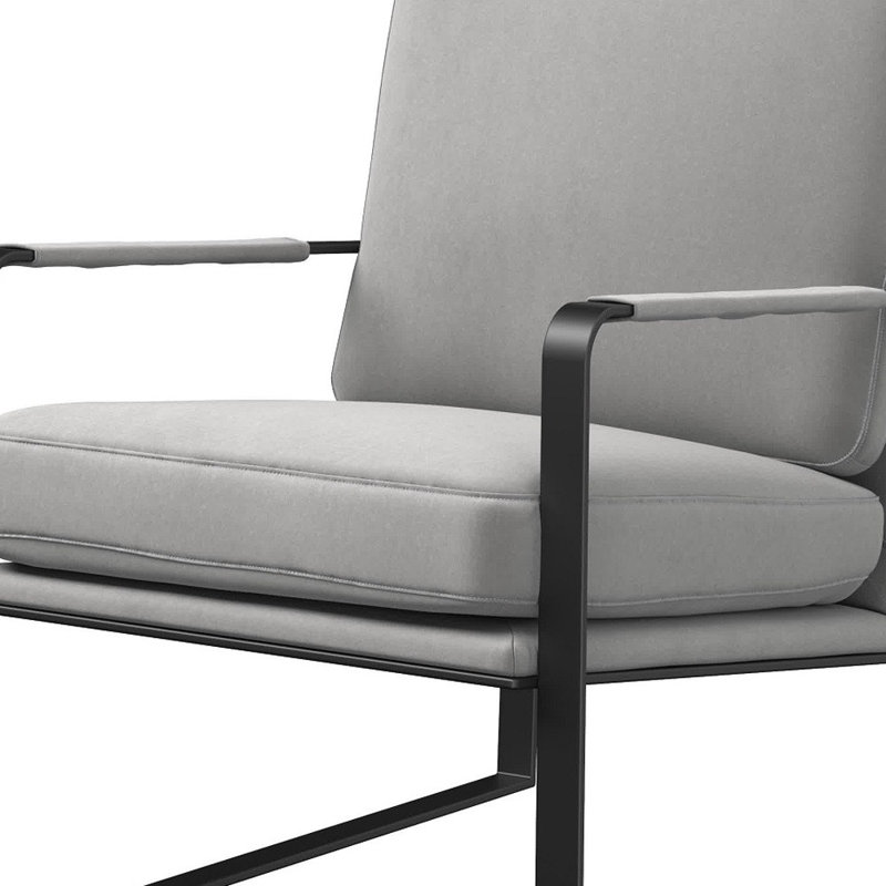 Fauteuil demi-tonneau en tissu beige Gracie Mills