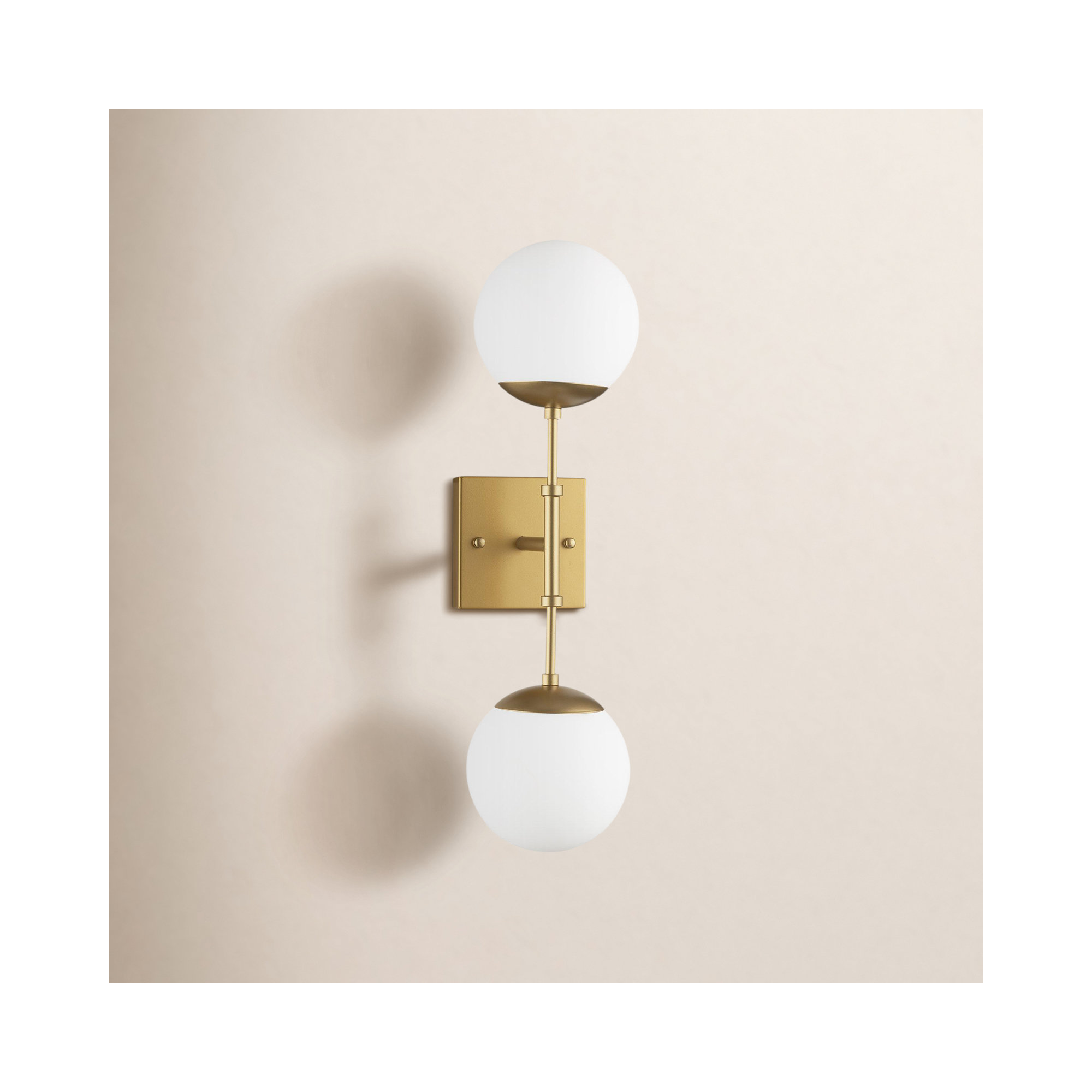 Benton 2 Light Glass Dimmable Wall Scone, Brushed Gold