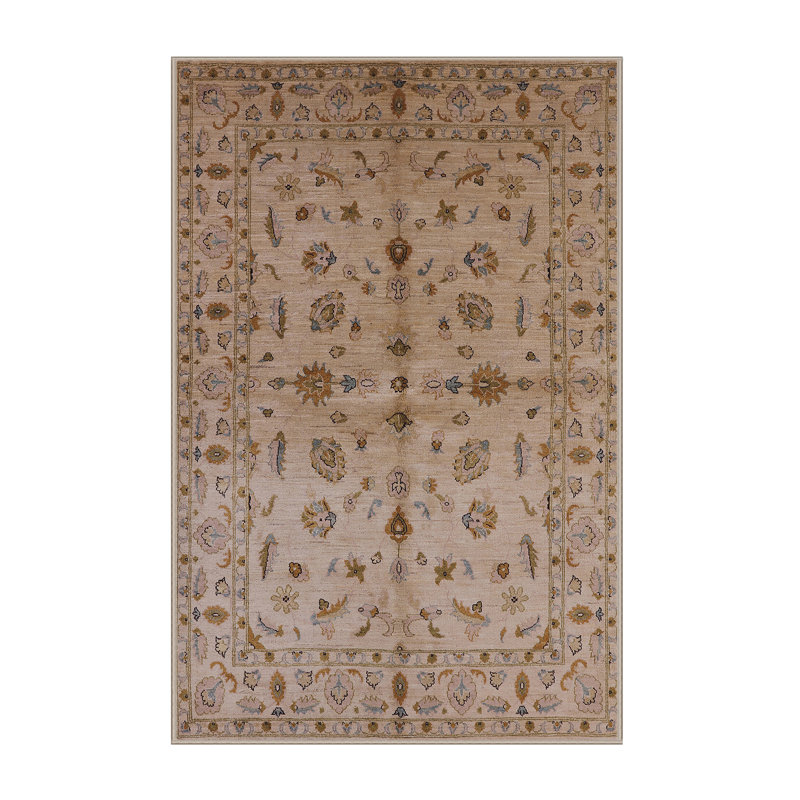 Tapis brun à motif floral Jane, Rectangle 2 pi x 3 pi