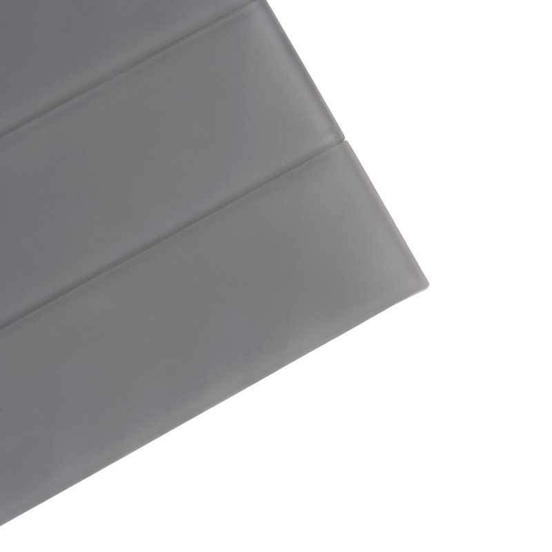 3"X 12" Matte Finished Glass Subway Tile, Dark Gray
