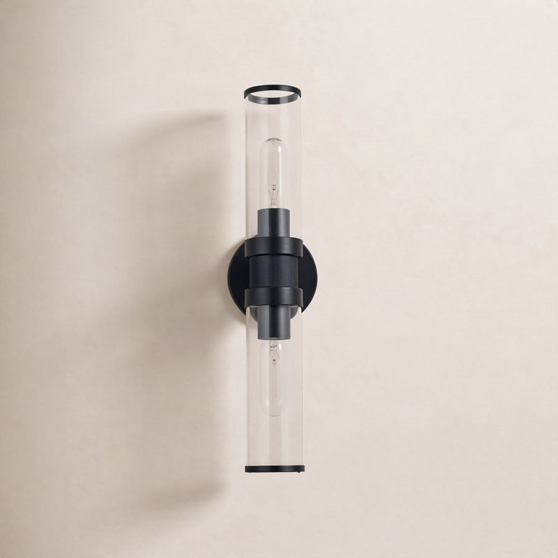 Barre d'éclairage de salle de bain 2 lumières Atley, Noir, noir, noir, noir