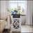 Farmhouse End Table With Charging Station, 15.4'' Rustic Nightstand With Barn Door & Adjustable Shelf, Wooden Sofa Side Table With 3-Tier Storage For Living Room, Bedroom, White