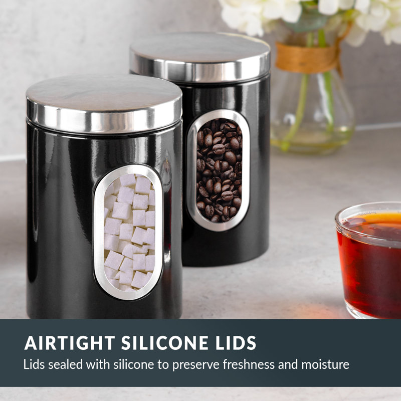 Metal Jar - Set of 3, Black