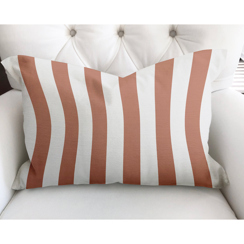 Plaid Cotton Reversible Throw Pillow, Peach