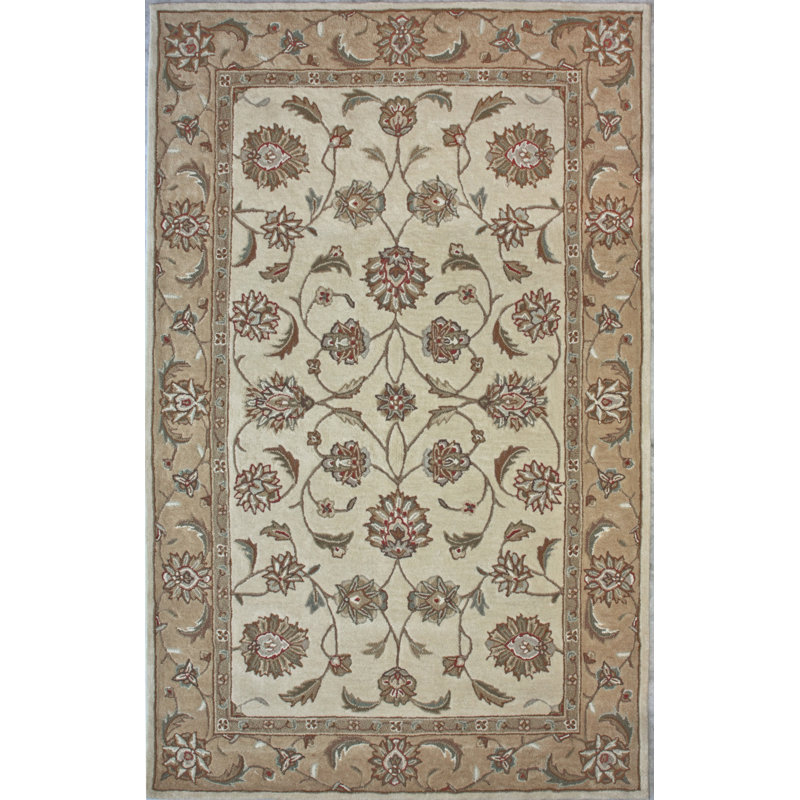 Tapis beige Eli-Joseph Garden, Rectangle 5 pi x 8 pi