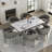 Modern And Luxurious Gray Boucle Upholstered Barrel Dining Room Chairs Armchair-496309678-496309648