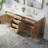 80" W x 35" H Freestanding Bathroom Solid Wood Vanity With White Cultured Marble Countertop And Ceramic Double Sink,Oak-729485193-729485199