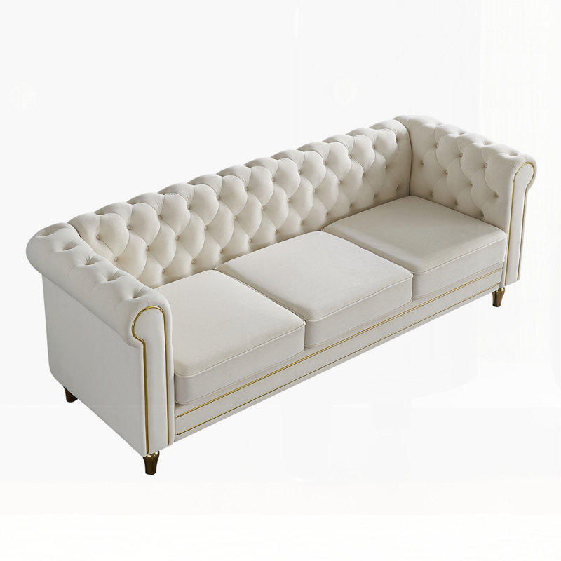 Canapé Chesterfield 84,6 po, Beige