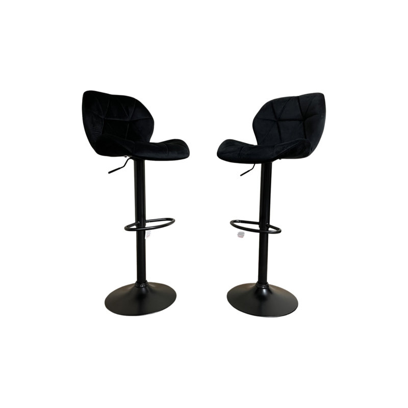 Hampton & Stewart Swivel Upholstered Adjustable Height Counter Stool with Metal Frame, Black