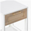 Table d'appoint 15,75 po en osier avec tiroirs, table de chevet moderne, salon, table d'appoint de chambre à coucher, blanc