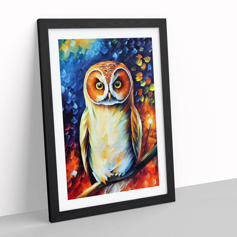 Portrait of a Barn Owl No.7 - Framed Print, 64cm H x 46cm W x 2cm D, Black Framed