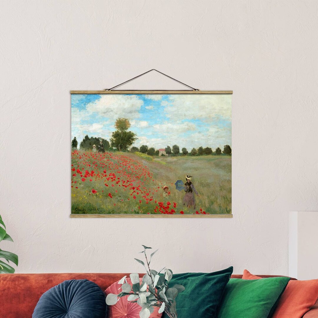 Stoffbild Poppy Field Near Argenteuil von Claude Monet