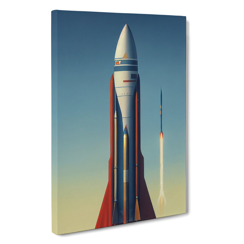 Awesome Spaceship Rocket - Wrapped Canvas, 50cm H x 35cm W x 3cm D