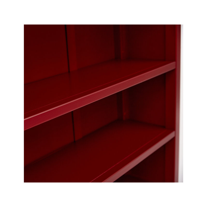 Bookcase, (3 Shelves) 38" H x 35" W x 12" D, Red