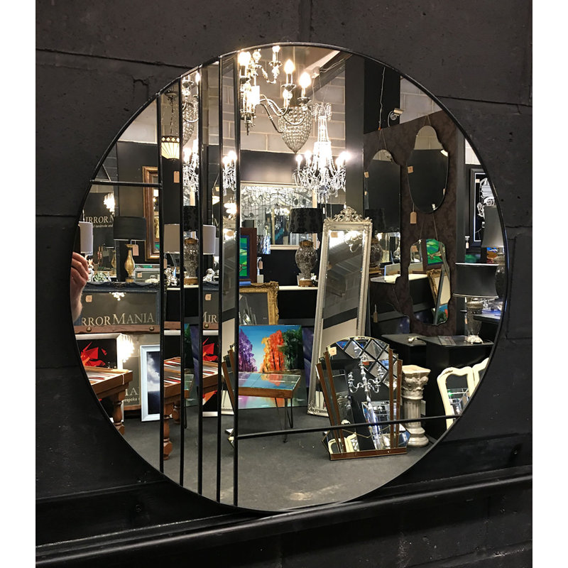 Kaci Flat Wall Mirror, Black