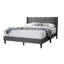 Elegant Modern 1Pc Bed Upholstered Box Design Headboard Bedframe Brushed Linen-1687955814