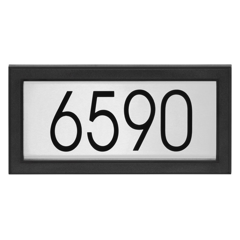 Plaque d'adresse murale rectangulaire sur 1 ligne, Noir / gris / blanc