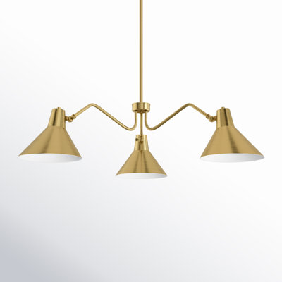 3 - Light Metal Dimmable Chandelier